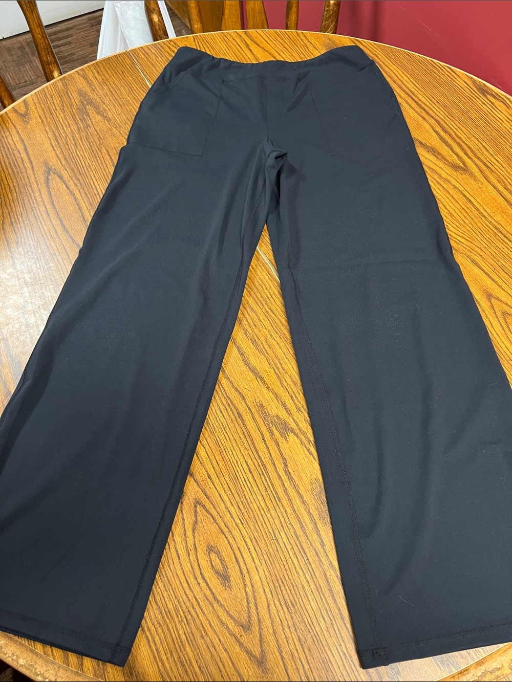 Black Wide-Leg Pull-On Pants – Women